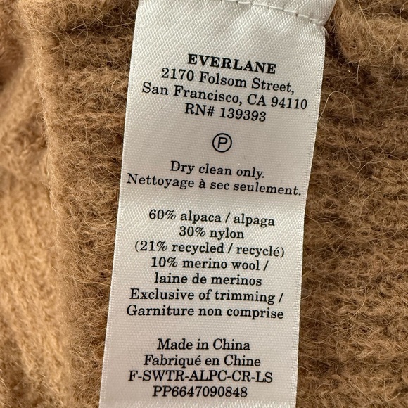 Everlane the Alpaca Crew Neck Sweater in Warm Taupe Sz S - Picture 9 of 13